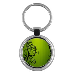 Illustration Wallpaper Barbusak Leaf Green Key Chains (round) 