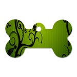 Illustration Wallpaper Barbusak Leaf Green Dog Tag Bone (Two Sides) Front