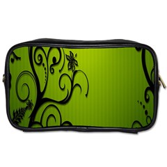 Illustration Wallpaper Barbusak Leaf Green Toiletries Bags 2-side by Mariart