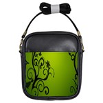 Illustration Wallpaper Barbusak Leaf Green Girls Sling Bags Front