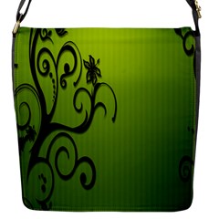 Illustration Wallpaper Barbusak Leaf Green Flap Messenger Bag (s)