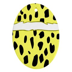 Leopard Polka Dot Yellow Black Ornament (oval)