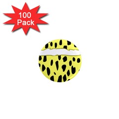 Leopard Polka Dot Yellow Black 1  Mini Magnets (100 Pack) 