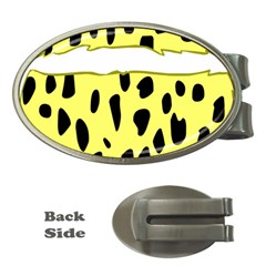 Leopard Polka Dot Yellow Black Money Clips (oval) 