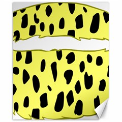 Leopard Polka Dot Yellow Black Canvas 16  X 20   by Mariart