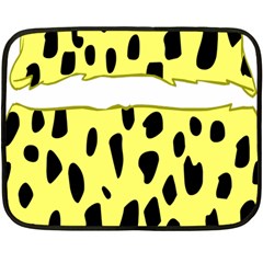 Leopard Polka Dot Yellow Black Fleece Blanket (mini) by Mariart