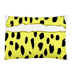 Leopard Polka Dot Yellow Black Pillow Case (two Sides)