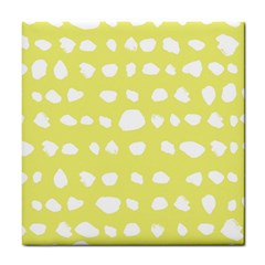 Polkadot White Yellow Tile Coasters