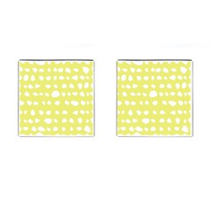 Polkadot White Yellow Cufflinks (square)