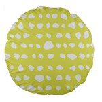 Polkadot White Yellow Large 18  Premium Flano Round Cushions Back