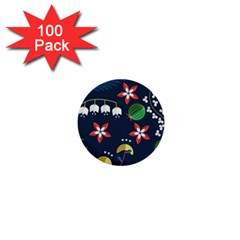 Origami Flower Floral Star Leaf 1  Mini Buttons (100 Pack) 