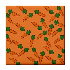 Carrot Pattern Tile Coasters by Valentinaart