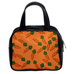 Carrot Pattern Classic Handbags (2 Sides) by Valentinaart