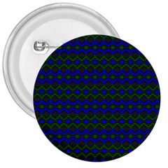 Split Diamond Blue Green Woven Fabric 3  Buttons