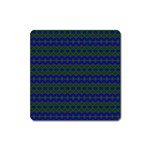 Split Diamond Blue Green Woven Fabric Square Magnet Front