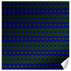 Split Diamond Blue Green Woven Fabric Canvas 12  X 12  