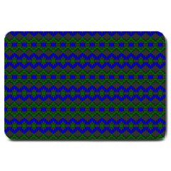 Split Diamond Blue Green Woven Fabric Large Doormat  by Mariart