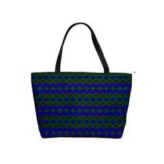 Split Diamond Blue Green Woven Fabric Shoulder Handbags