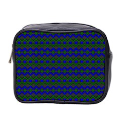 Split Diamond Blue Green Woven Fabric Mini Toiletries Bag 2-side by Mariart