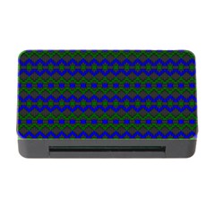 Split Diamond Blue Green Woven Fabric Memory Card Reader With Cf by Mariart