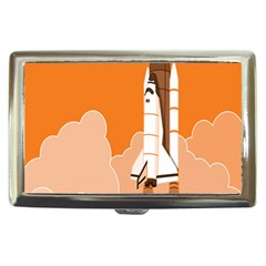 Rocket Space Ship Orange Cigarette Money Cases by Mariart