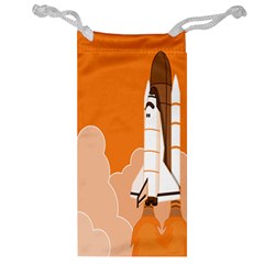 Rocket Space Ship Orange Jewelry Bag
