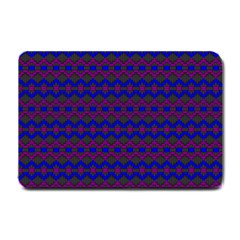 Split Diamond Blue Purple Woven Fabric Small Doormat  by Mariart
