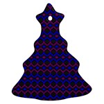 Split Diamond Blue Purple Woven Fabric Ornament (Christmas Tree)  Front