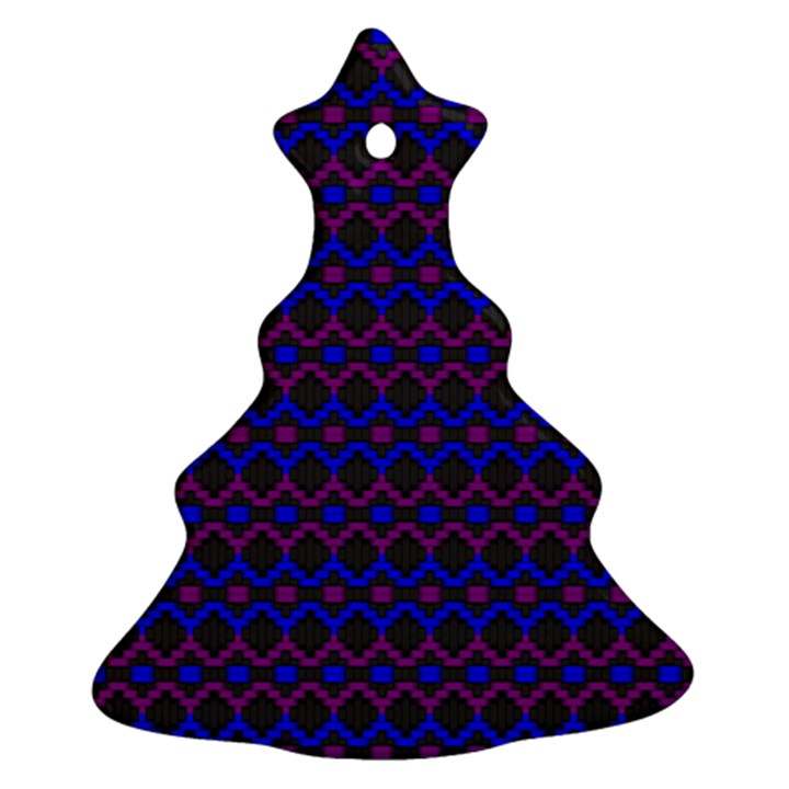 Split Diamond Blue Purple Woven Fabric Ornament (Christmas Tree) 