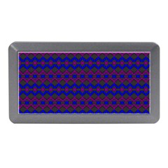 Split Diamond Blue Purple Woven Fabric Memory Card Reader (mini) by Mariart