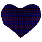Split Diamond Blue Purple Woven Fabric Large 19  Premium Heart Shape Cushions Back