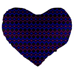 Split Diamond Blue Purple Woven Fabric Large 19  Premium Flano Heart Shape Cushions by Mariart