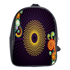 Polka Dot Circle Leaf Flower Floral Yellow Purple Red Star School Bags(large) 