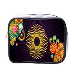 Polka Dot Circle Leaf Flower Floral Yellow Purple Red Star Mini Toiletries Bags by Mariart