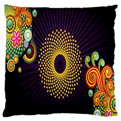 Polka Dot Circle Leaf Flower Floral Yellow Purple Red Star Standard Flano Cushion Case (two Sides) by Mariart