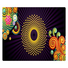 Polka Dot Circle Leaf Flower Floral Yellow Purple Red Star Double Sided Flano Blanket (small) 