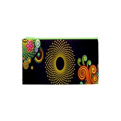 Polka Dot Circle Leaf Flower Floral Yellow Purple Red Star Cosmetic Bag (xs) by Mariart