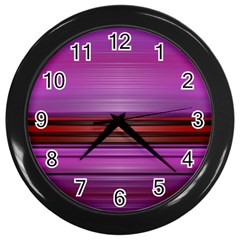 Stripes Line Red Purple Wall Clocks (black)