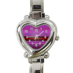 Stripes Line Red Purple Heart Italian Charm Watch by Mariart