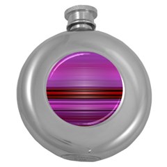 Stripes Line Red Purple Round Hip Flask (5 Oz) by Mariart