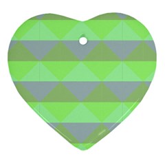 Squares Triangel Green Yellow Blue Ornament (heart)