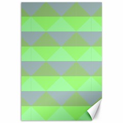 Squares Triangel Green Yellow Blue Canvas 12  X 18   by Mariart
