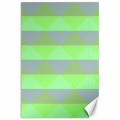 Squares Triangel Green Yellow Blue Canvas 24  X 36 