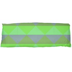 Squares Triangel Green Yellow Blue Body Pillow Case (dakimakura) by Mariart