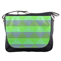 Squares Triangel Green Yellow Blue Messenger Bags