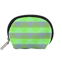 Squares Triangel Green Yellow Blue Accessory Pouches (small) 