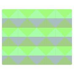 Squares Triangel Green Yellow Blue Double Sided Flano Blanket (medium) 