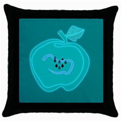 Xray Worms Fruit Apples Blue Throw Pillow Case (black)