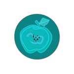 Xray Worms Fruit Apples Blue Magnet 3  (Round) Front