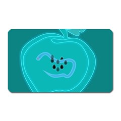 Xray Worms Fruit Apples Blue Magnet (rectangular) by Mariart